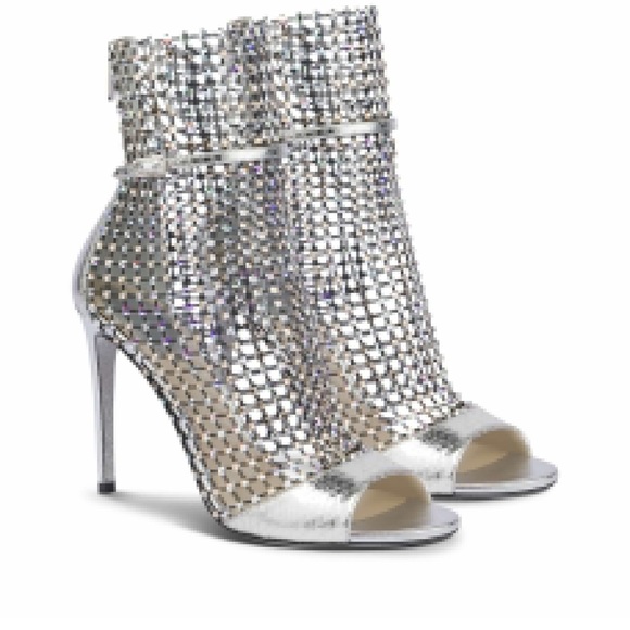 Rene Caovilla Shoes - RENE CAOVILLA SILVER STILETTO HEEL SANDALS GALAXIA SIZE 36